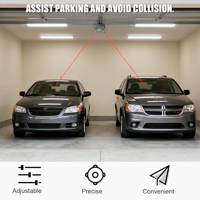 Car Parking Guide Assist Laser Sensor, 360 Degree Adjustable Dual Laser Assist Stop Light Distance Vehicle Parking Aid, Motion Activated Auto Stop Indicator Assistance, Universal Fit