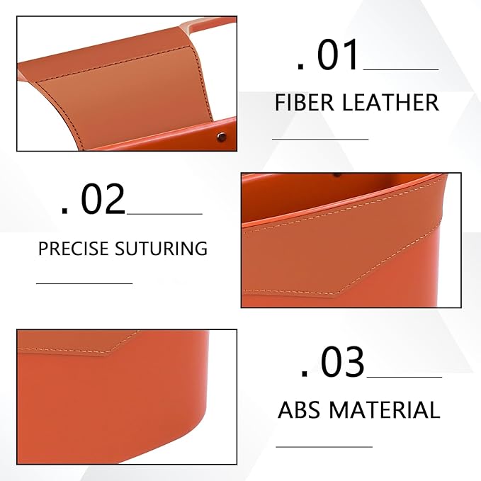 Car Trash Can for Seat Headrest, Mini Automotive Front Back Seat Garbage Can, Leakproof Vehicle Hanging Trash Cans, Multi-purpose Auto Garbage Bin & Storage Organizer, Car Accessories (Orange)