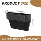HARFINGTON 2pcs Car Seat Gap Filler Organizer 10.2 x 6.5 x 2.8 Inch PP Universal Car Organizer Storage Box Between Seat and Console (Left+Right) with Cup Holders for Phone Keys, Black
