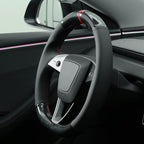MEWANT DIY Stitching Steering Wheel Cover Wrap for Tesla Model 3 Highland 2023-2025/Model Y 2025 Accessories