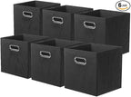 ShellKingdom Storage Bins, Foldable Fabric Storage Cubes And Cloth Storage Organizer Drawer with Metal Handle For Closet And 