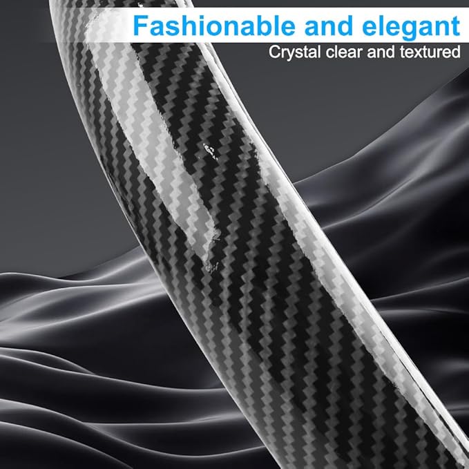 Carbon Fiber Steering Wheel Cover 3PCS, Non-Slip Grip for Universal Cars,Fit for 14–16 Inch Wheels, Interior Accessories for 