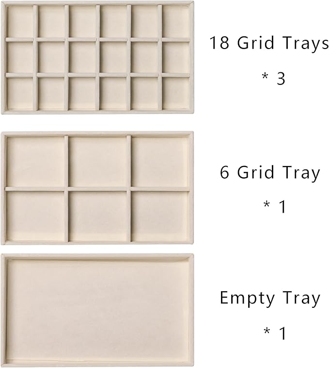 Frebeauty Acrylic Jewelry Organizer Earring Organizer Box with 5 Drawers Earring Holder Organizer with Velvet Trays Clear Jew