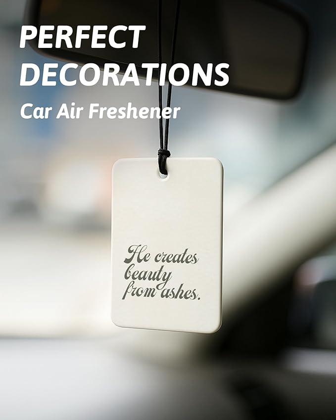 Green Christian Car Air Freshener 4 Pcs, Coquette Bow Floral Religious Hanging Air Freshener for Cars Closet Drawer Books, Cu