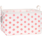 Sea Team Collapsible Canvas Fabric Storage Basket with Handles, Rectangle Waterproof Storage Bin, Box, Cube, Foldable Shelf B