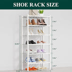 Smiry Shoe Rack, 6 Tier Thick Small Bamboo Shoe Organizer, Stackable Free Standing Wooden Shoe Storage Shelf for Closet, Entr
