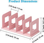 SAYEEC Desk File Sorter Vertical Desktop File Folder Organizer 4 Section Plastic Book Holder Adjustable Shelf Dividers Closet
