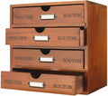 Wooden Storage Box with 4 Drawers Vintage Office Supplies and Accessories Letter Tray Wood Desktop School Supply Organizer Li