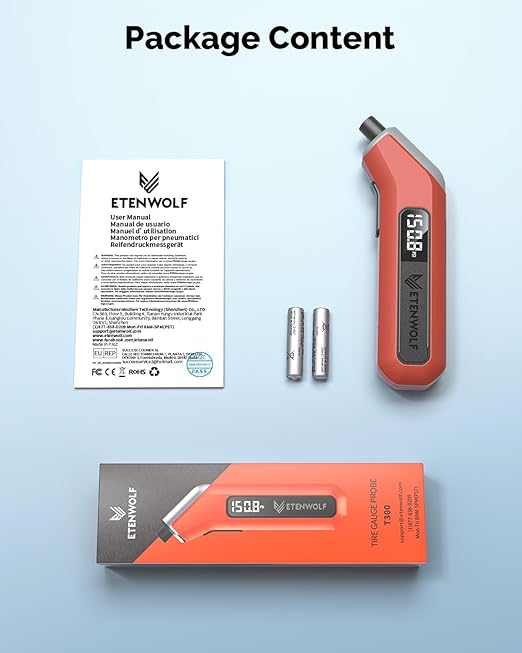 ETENWOLF Digital Tire Pressure Gauge 2 Pack, Industrial Tire Gauge 3-200 PSI, Calibrated to ANSI B40.7 Grade 2A(Plus-Minus 0.5%), Air Pressure Gauge with Replaceable AAA Batteries (Dark Cyan)