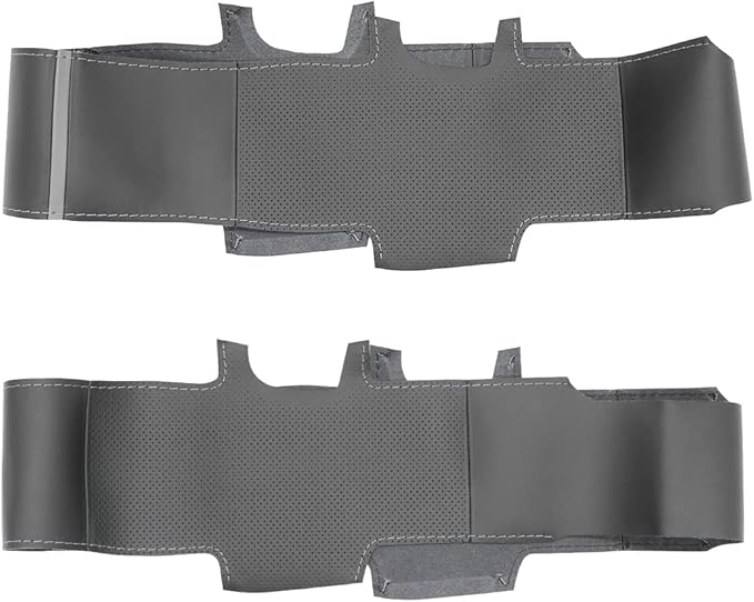MEWANT Hand Stitch Black Faux Leather Steering Wheel Cover for Ford F-150 F-250 F-350 F-450 F-550 F-600 F-650 F-750