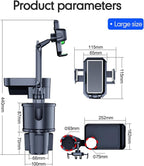 Car Cup Holder Multifunctional Cup Holder Expander with ° Rotation Tray Mobile Phone Holder Adjustable Base to Front Back Sea