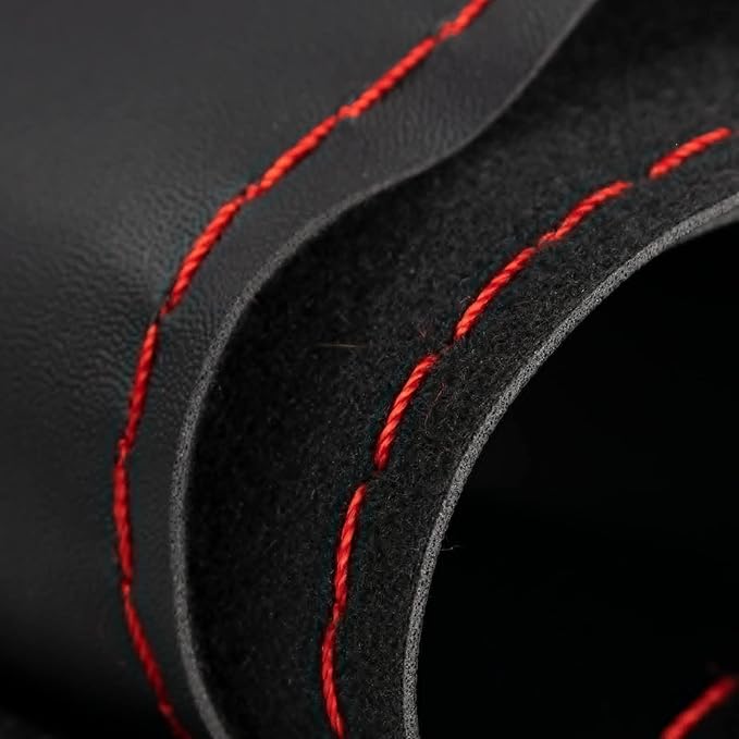 AUTOXBERT Sports Style Hand Sew Steering Wheel Cover Microfiber Leather Car Auto Steering Wheel Cover Stitch on Wrap for Cars