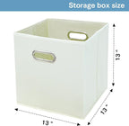 Black Fabric Cubby Storage Bins,13x13x13 Inches,Cube Organizer Bin Foldable Storage Boxes with Dual Handles Fabric Organizer 