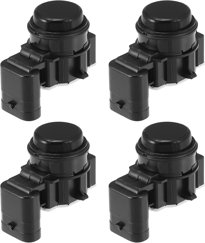 4 Pcs PDC Reverse Parking Assist Sensor Compatible for Dodge Durango 2018-2023 for Jeep Cherokee 2014-2018, Durable ABS Plastic Black Front Rear Bumper Parking Assist Sensor