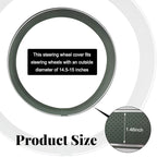 Yourkar Leather Steering Wheel Cover, Breathable Anti-Slip Car Steering Wheel Protector for Max Diameter 15 Inch, Universal A
