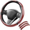 Carbon Fiber Steering Wheel Cover 3PCS, Non-Slip Grip for Universal Cars,Fit for 14–16 Inch Wheels, Interior Accessories for 