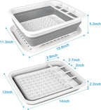 Collapsible Dish Drying Rack Portable Dish Drainers for Kitchen Counter with Drainboard, Kitchen Sink Organizer Basket RV Acc