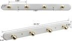 Wall Mounted Coat Hook Rack with Gold Hooks 2 Pack, Modern Wood Wall Organizer for Hanging Coats, Hats, Towels, Bags,Jackets,