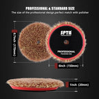 SPTA Wool Polishing Pads, 2Pcs 6 Inch (150mm) Wool Cutting Pad, Long Hair Wool Buffing and Polishing Pad Set, Wool Buffing Wheel for Heavy Cut for 6 Inch Car Polisher Polishing, Buffing and Cutting