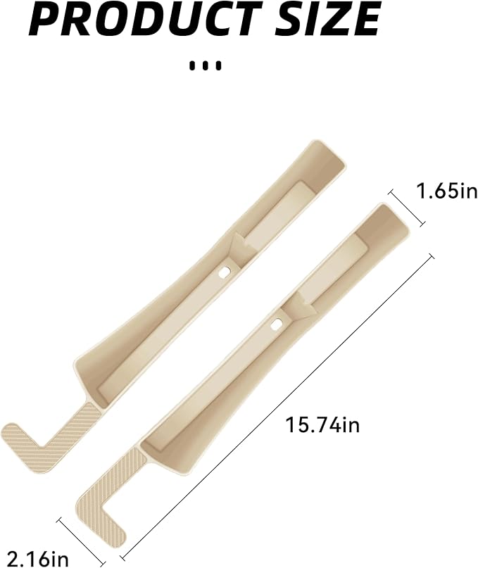 2PCS Car Seat Gap Filler, Anti-Drop Vehicle Console Crevice Blocker with 2 Storage Areas, Seat Side Seam Organizer Plug from Droping, Universal Automotive Interior Accessories(Beige)