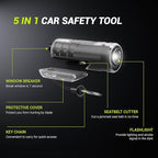 Window Breaker Seatbelt Cutter with Flashlight,2 in 1 Car Escape Tool Key Chain,Safe Hammer Glass Breaker Under Water,2 Pack 