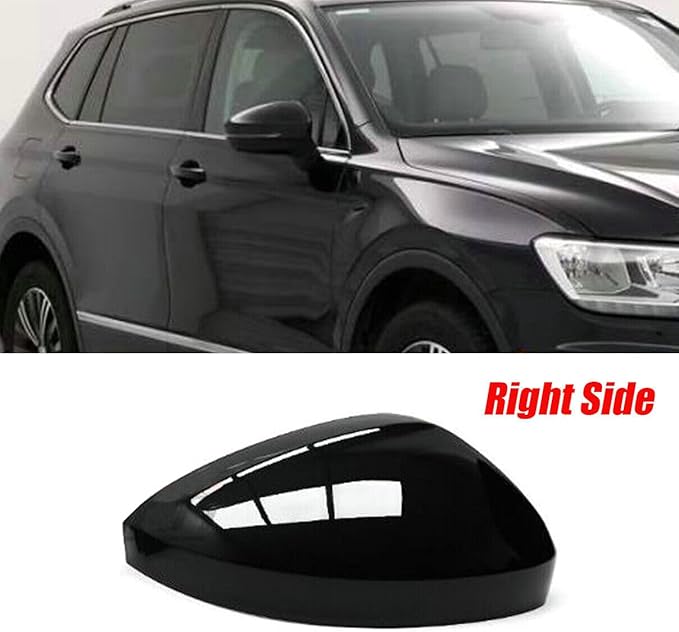 Passenger Right Side Rear Mirror Cover Black For 2017 2018 2019 2020 Volkswagen Tiguan MK2
