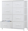 DUMOS Dresser for Bedroom with 8 Fabric Drawers, Tall Chest Organizer Units for Clothing, Closet, Kidsroom, Storage Tower wit