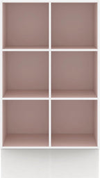 Homes: Inside + Out Apexa 6-Cube Storage Organizer Shelves, Stackable Wood Bookcase Fits Cubby Bins for Organization, Dorm Te