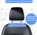Car Back Seat Tray Table with Stable Metal Arm, Foldable Adjustable Backseat Desk for Rear Passengers, Travel Tray with Phone & Drink Holder for Road Trip, Eating, Working, Laptop & Tablet
