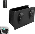 Car Trash Can, Leather Foldable Waterproof Garbage Organizer with 1 Roll Trash Bags, Multi-Function Hanging Interior Holder for Car SUV (Black)