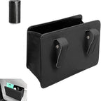 Car Trash Can, Leather Foldable Waterproof Garbage Organizer with 1 Roll Trash Bags, Multi-Function Hanging Interior Holder for Car SUV (Black)
