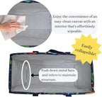 NGIL Extra Large Utility Tote Reusable Grocery Bag Oversized Collapsible for Groceries, Storage, Picnic, Beach (Dino World-Navy)