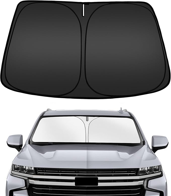 ARISMOTOR Windshield Sun Shade for Che-vrolet Chevy Tahoe 2021-2025 2026, Custom Fit Foldable Front Window Sunshade Sun Visor Protector, Block UV Rays Keep Your Car Cooler