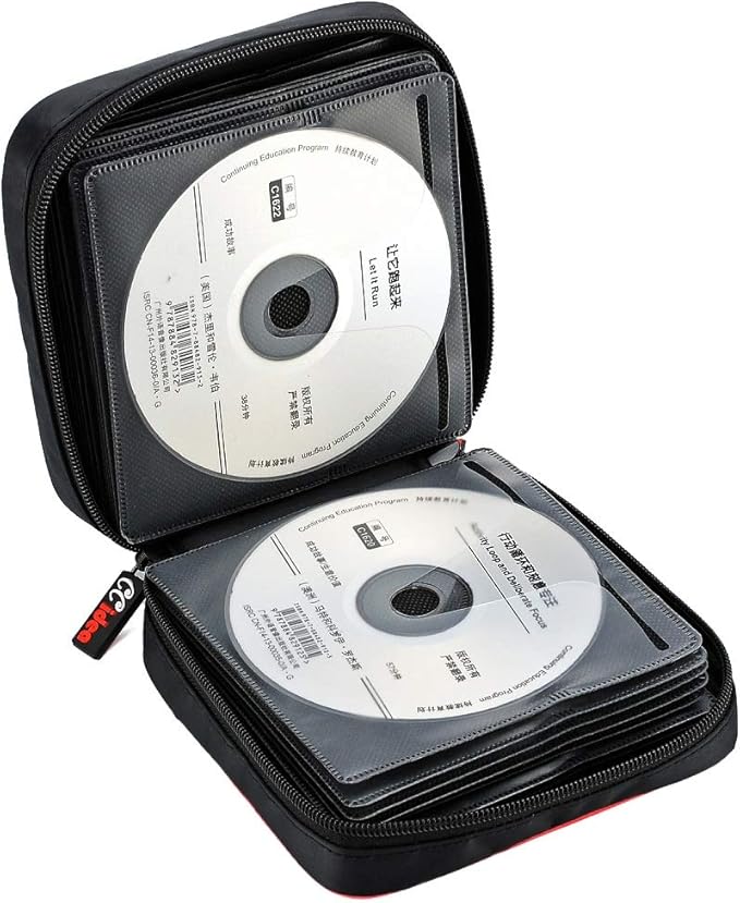 CCidea 40 Capacity CD/DVD Case Holder Portable Wallet Disc Storage Binder for Car, Home,Travel Carrying Organizer (Black) Specials