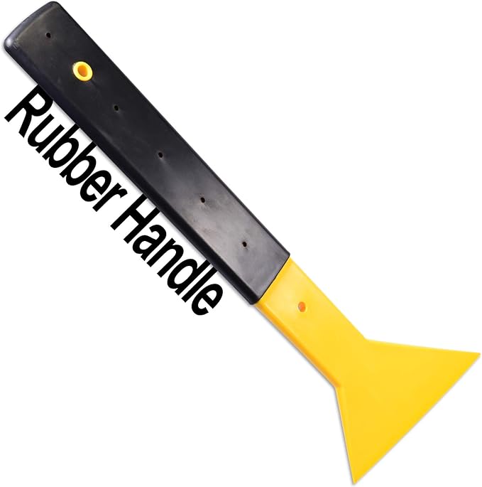 Car Window Tint Squeegee, Long Reach Rubber Handle Plastic Scraper for Car Vinyl Wrap, Graphic Decal, Glass Film