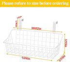 LeleCAT White Basket with hook Grid Storage Basket,Hang it behind a door or on a railing,Over the Cabinet Door,2 Pack