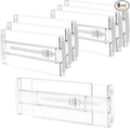 6 Pack Drawer Dividers for Clothes, 4" High 10.6"-16.9" Adjustable Drawer Dividers Expandable Dresser Drawer Organizer, Clear