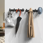VAEHOLD 2PACK Hat and Coat Wall Mount Rack - 4 Hooks for Robes, Bags, Keys, and Towels - Bathroom Towel Hanger Organizer -Bla