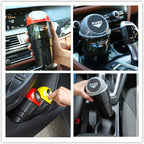 Car Trash Can with Lid, Automotive Cup Holder Mini Vehicle Garbage Can Trash Bin for Car Office Home Bedroom (Grey 2 Pack)
