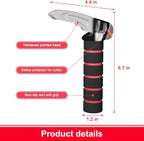 3 in 1 Car Door Assist Handle for Elderly & Handicapped with Window Breaker & Seatbelt Cutter (Red-2 Packs)