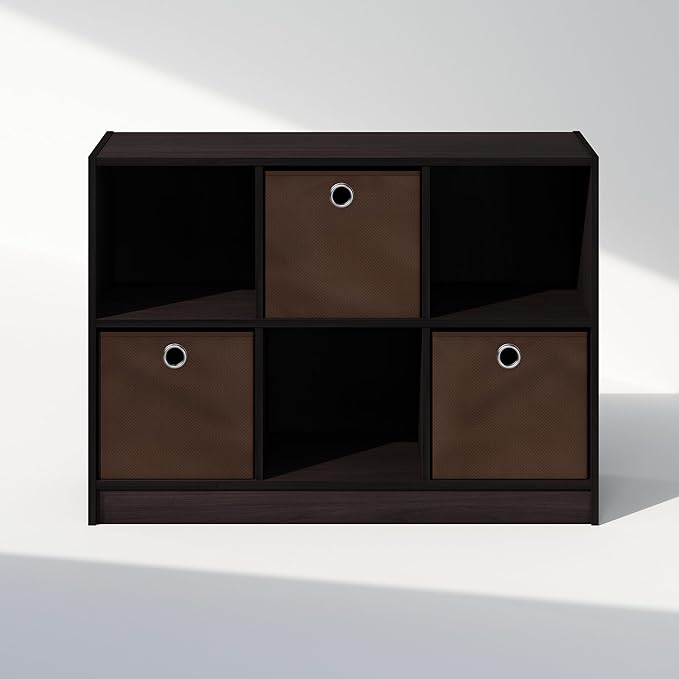 Furinno Cubic Closet Organizers and Storage, 6-Cube Closet Organizer with Bins, Open Shelf Storage, for Wardrobe, Bedroom, Li
