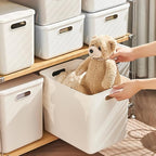 5 pack large plastic White storage bins with Lids, Toy Box Chest with Handle，Organizer Containers Baskets for Baby,Nursery，Sh