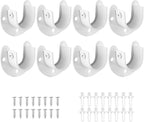 8 Packs Stainless Steel Closet Rod End Supports 1 Inch Wardrobe Bracket Heavy Duty Closet Pole Sockets Flange Rod Holder, U-S