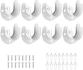 8 Packs Stainless Steel Closet Rod End Supports 1-1/3 Inch Wardrobe Bracket Heavy Duty Closet Pole Sockets Flange Rod Holder,