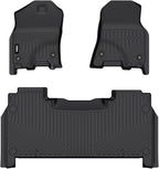 VIWIK Floor Mats for Dodge Ram 1500 Crew Cab 2019 2020 2021 2022 2023 2024 (NOT for Classic), TPE Rubber Car Mats All Weather Custom Floor Liners for Ram 1500 Crew Cab 1st & 2nd Row Non-Slip Odorless