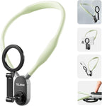 TELESIN Magnetic Neck Mount for Phones, Cell Phone Holder Stand Hanging on Neck POV/Vlog Selfie Hand Free Necklace Phone Strap Video Recording for iPhone 16 15 14 13 12 Seires Android Phones (Green)