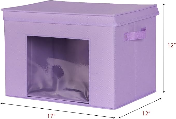 Univivi Foldable Fabric Storage Boxes Large Storage Bins with Lids [4-Pack] Collapsible Storage Cubes Organizer Containers Or