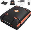 Sailnovo Car Rooftop Cargo Carrier 15 Cubic Feet, Waterproof 1000D PVC Car Roof Bag with Anti-Slip Mat, Combination Lock, Storage Bag, Door Hooks & Tie-Down Strap fit Vehicle with/Without Luggage Rack