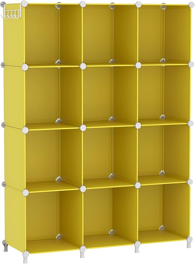 AWTATOS Cube Storage Organizer, Storage Cubes Shelves, 12 Cube Closet Organizers and Storage, DIY Stackable Bookshelf Plastic