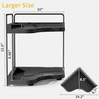 2-Tier Corner Bathroom Counter Organizer with Embedded Screw Holes, Secure & Stable Wood Vanity Shelf for Makeup and Skincare